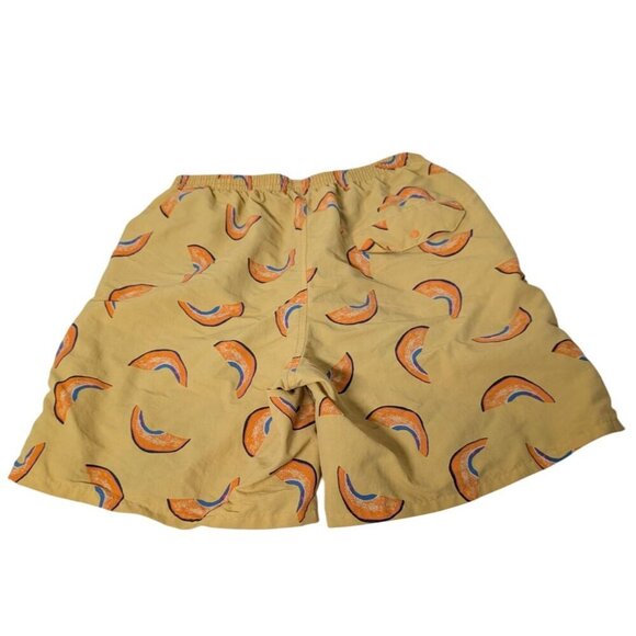 Patagonia Melon Printed 6” Baggies Mens Size XS Yellow Mesh Lined Swim Trunks - Picture 7 of 12